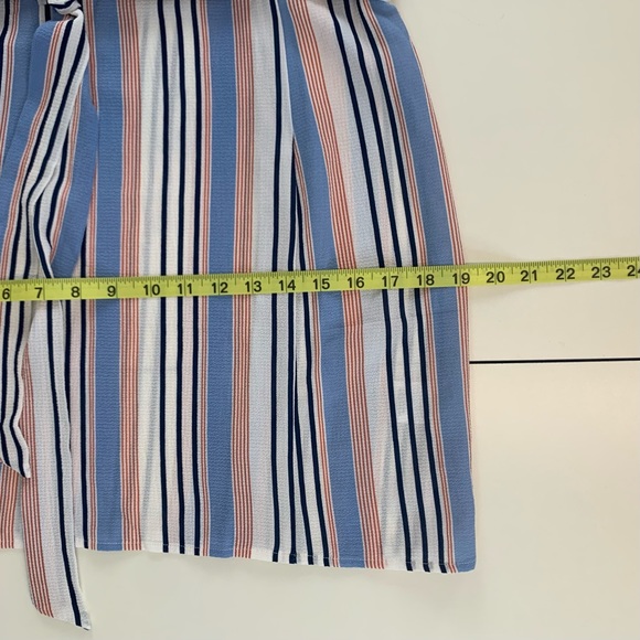 Urban Girl Women’s Belted Cargo Shirt Dress Tunic Mini Tie Waist Stripe Small - Picture 12 of 16
